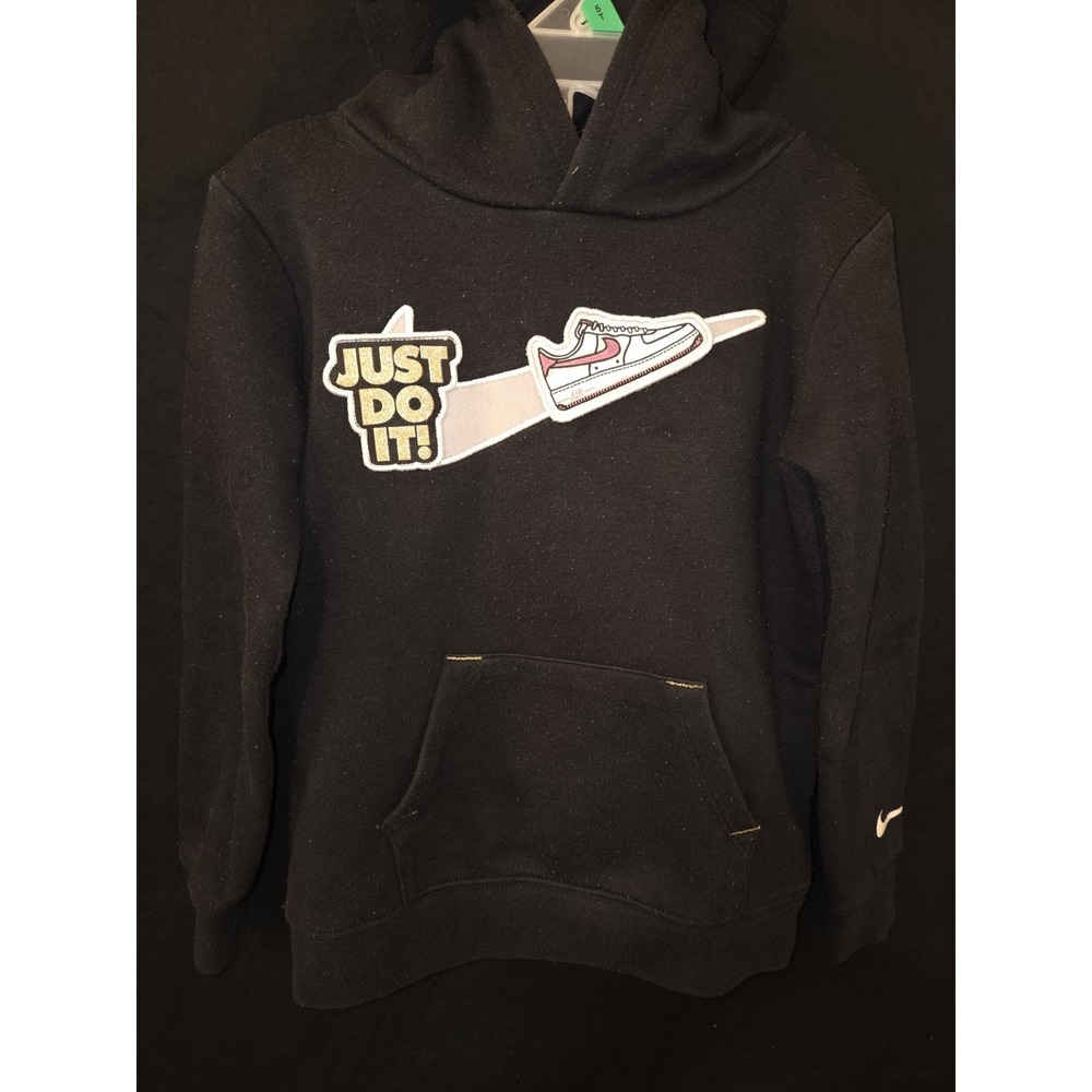 nike "just do it" sneaker sweatshirt size 4t black unisex‎ worn gently!!!